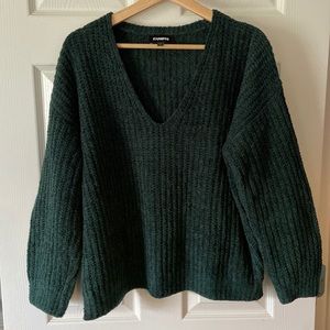 Express fluffy green sweater
